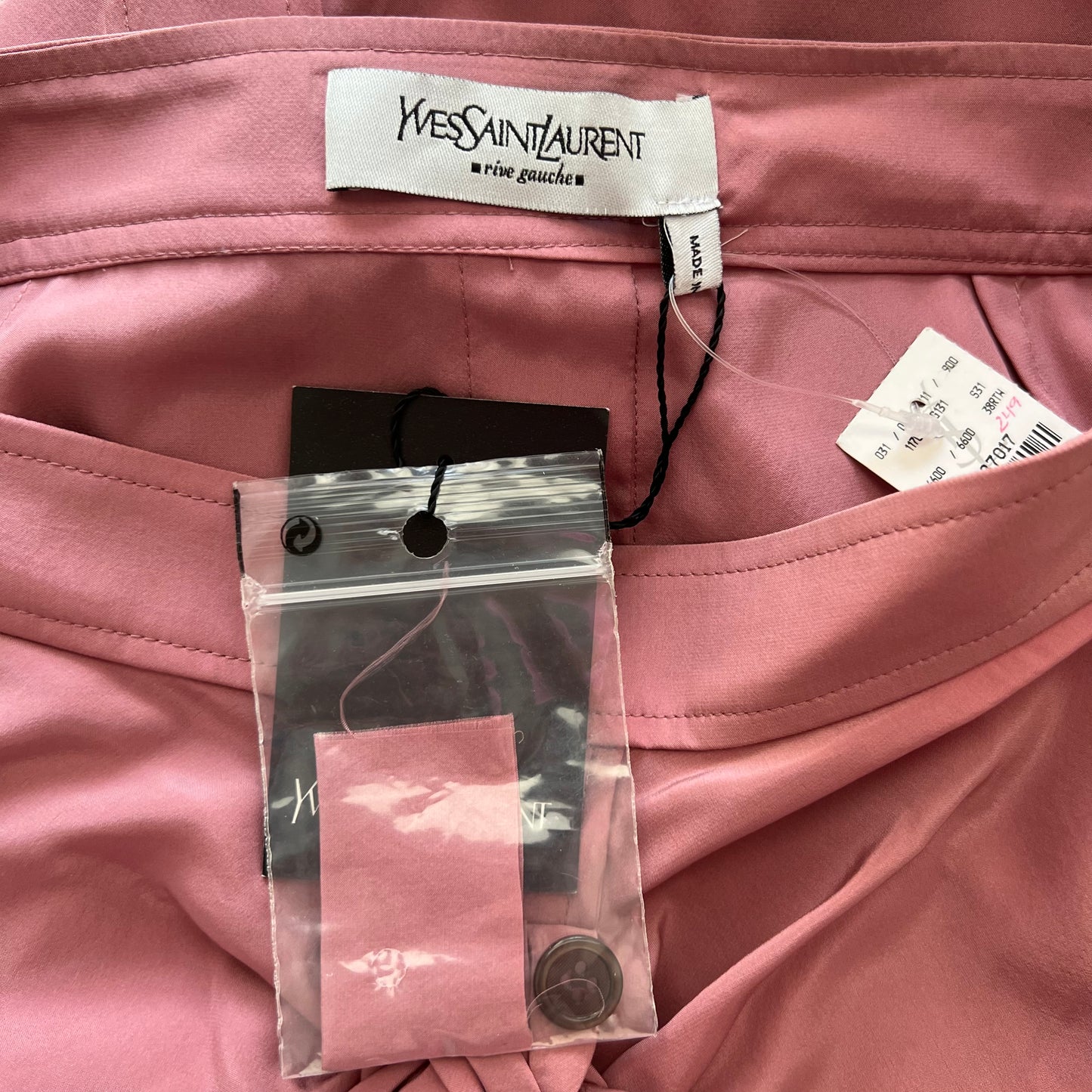 Yves Saint Laurent Pink Silk Pencil Skirt