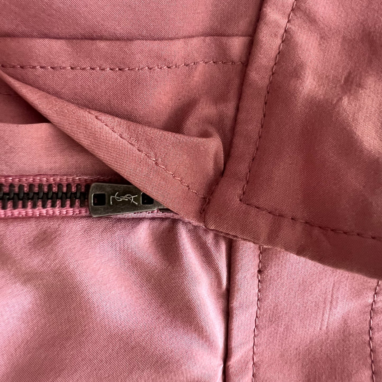 Yves Saint Laurent Pink Silk Pencil Skirt