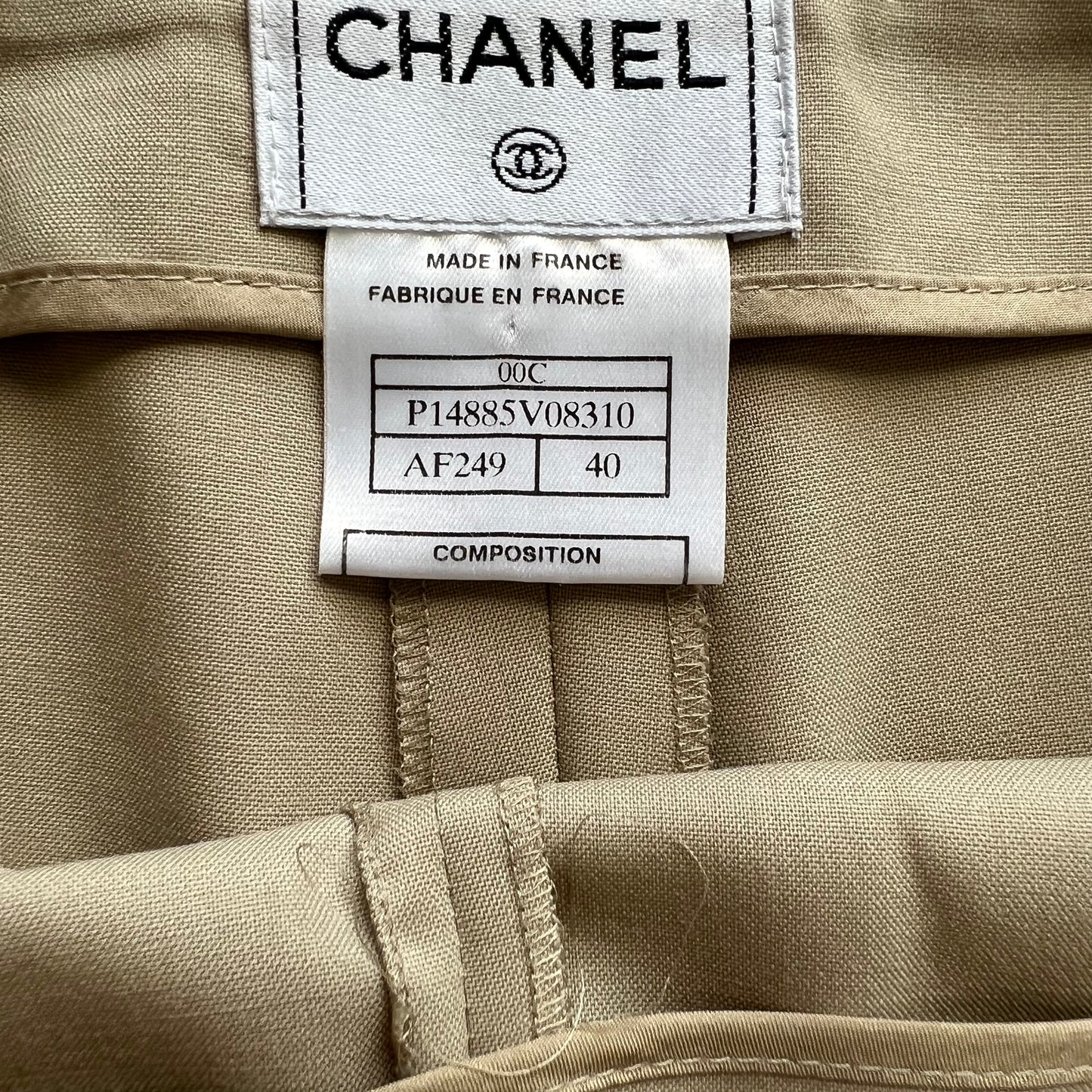 Chanel Beige Tan High Waist Pants