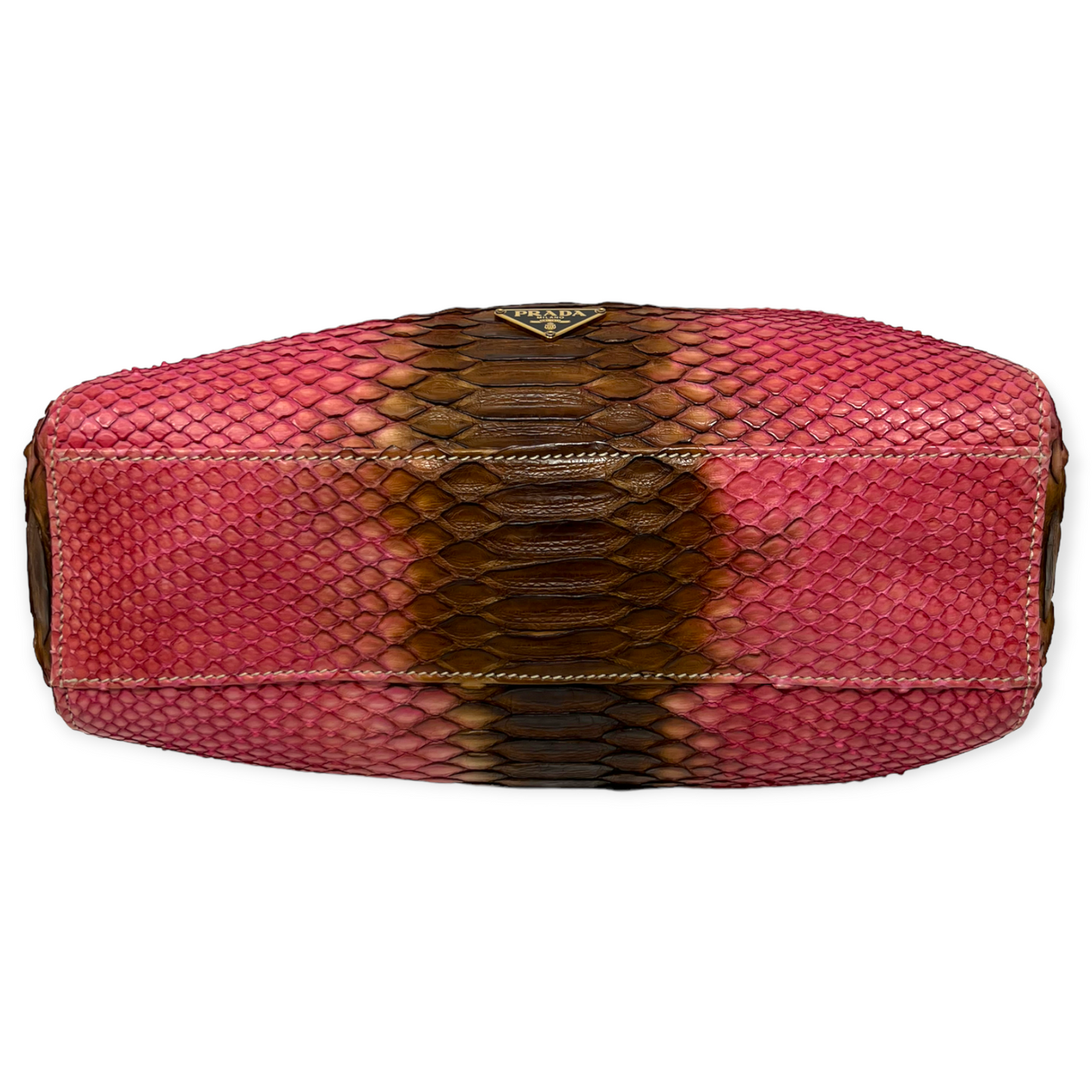 Prada Pink Brown Ombre Python Leather Shoulder Bag