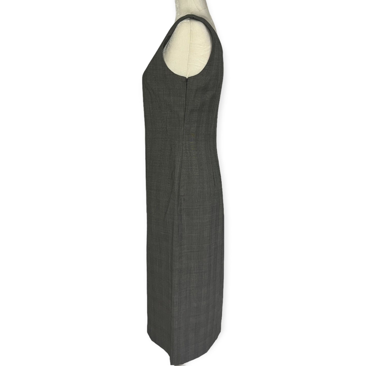 Yves Saint Laurent Gray Plaid Sleeveless Dress