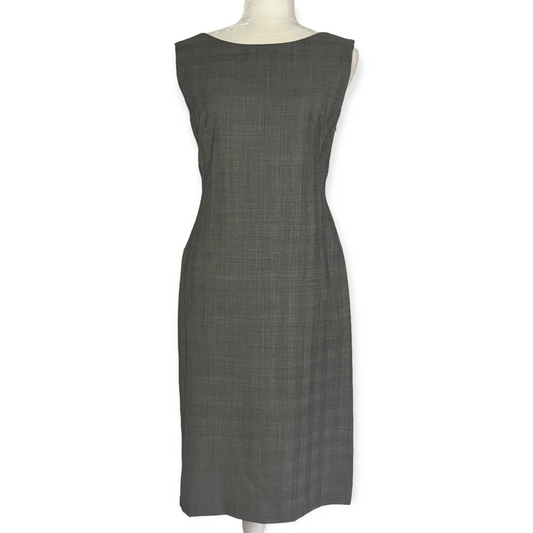 Yves Saint Laurent Gray Plaid Sleeveless Dress