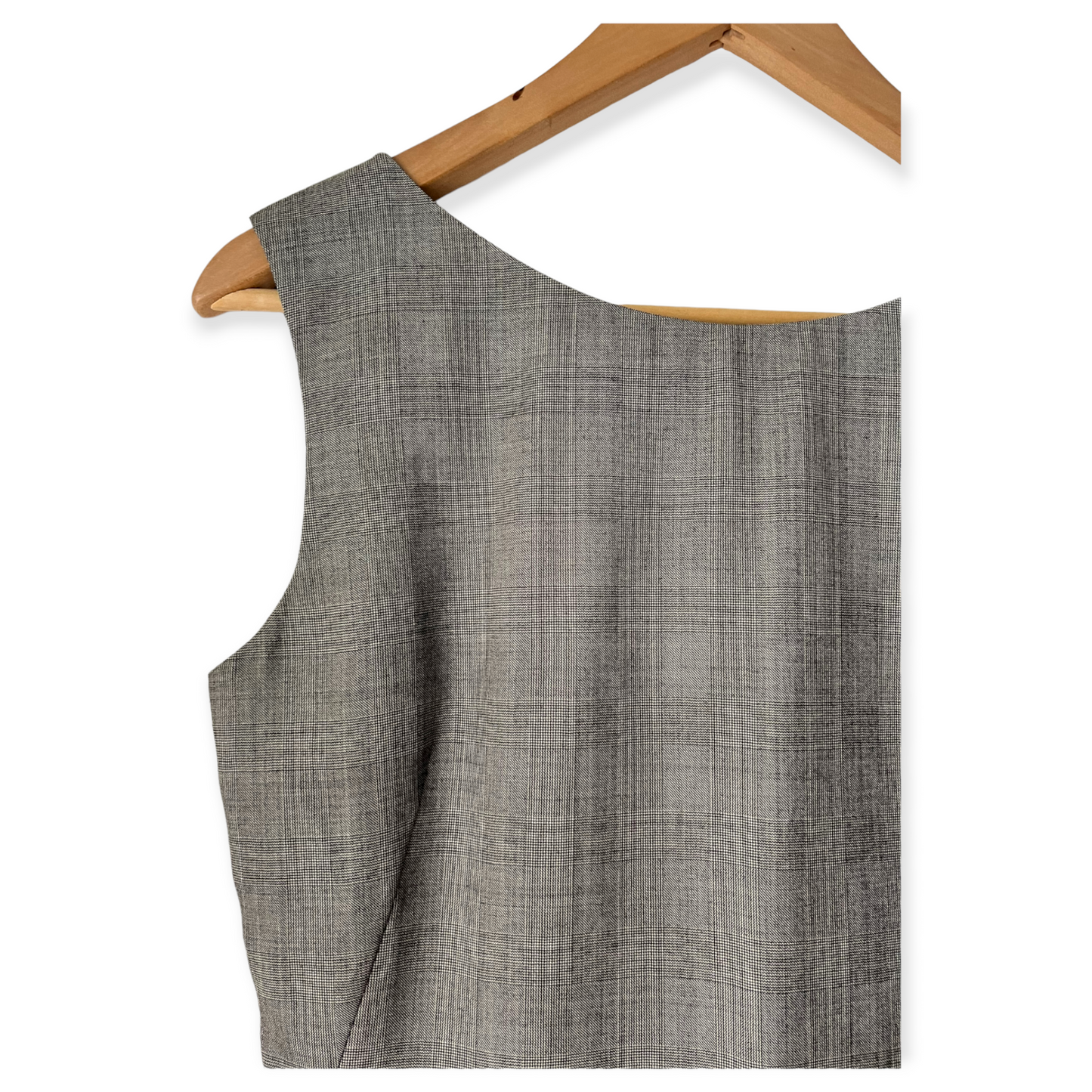 Yves Saint Laurent Gray Plaid Sleeveless Dress