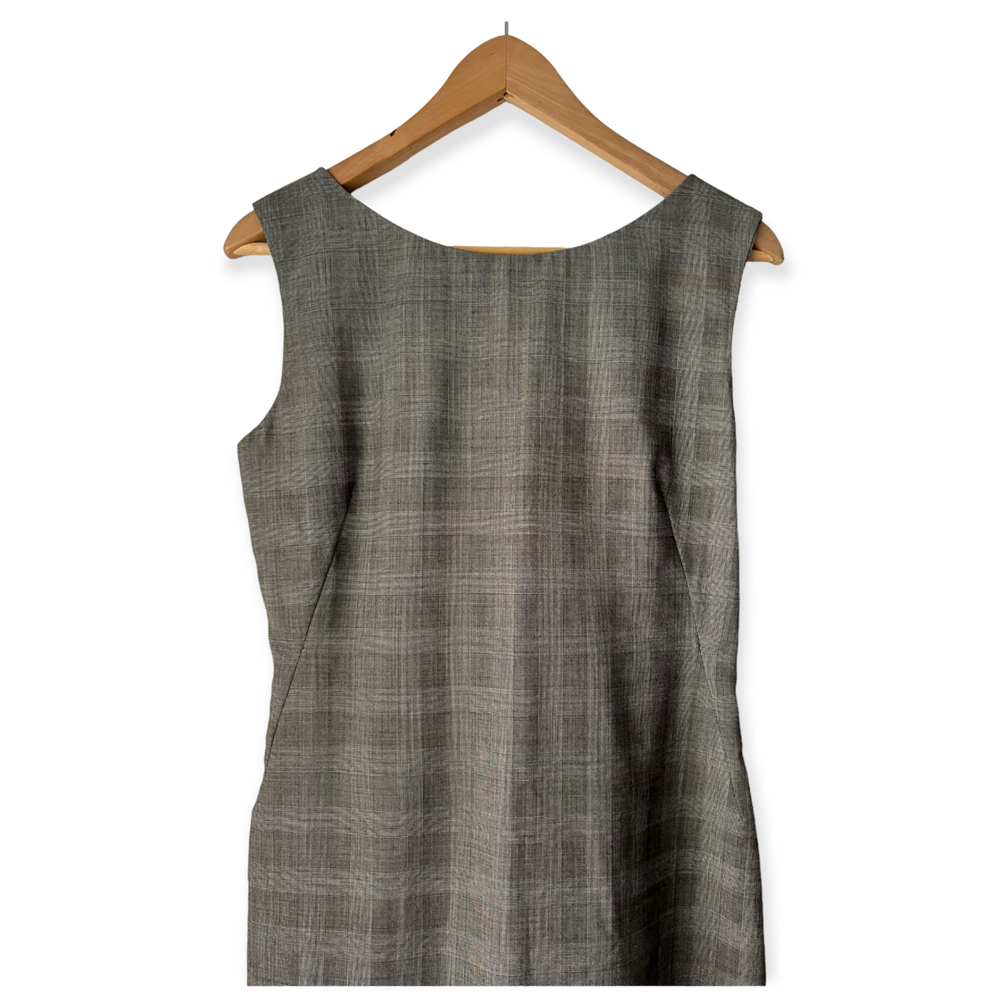 Yves Saint Laurent Gray Plaid Sleeveless Dress