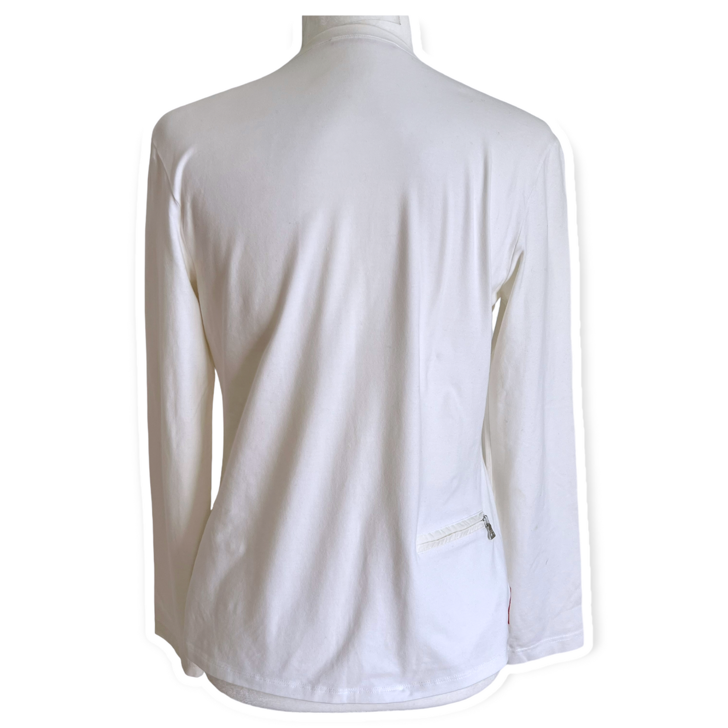 Prada White Logo Jersey Long Sleeve T-Shirt