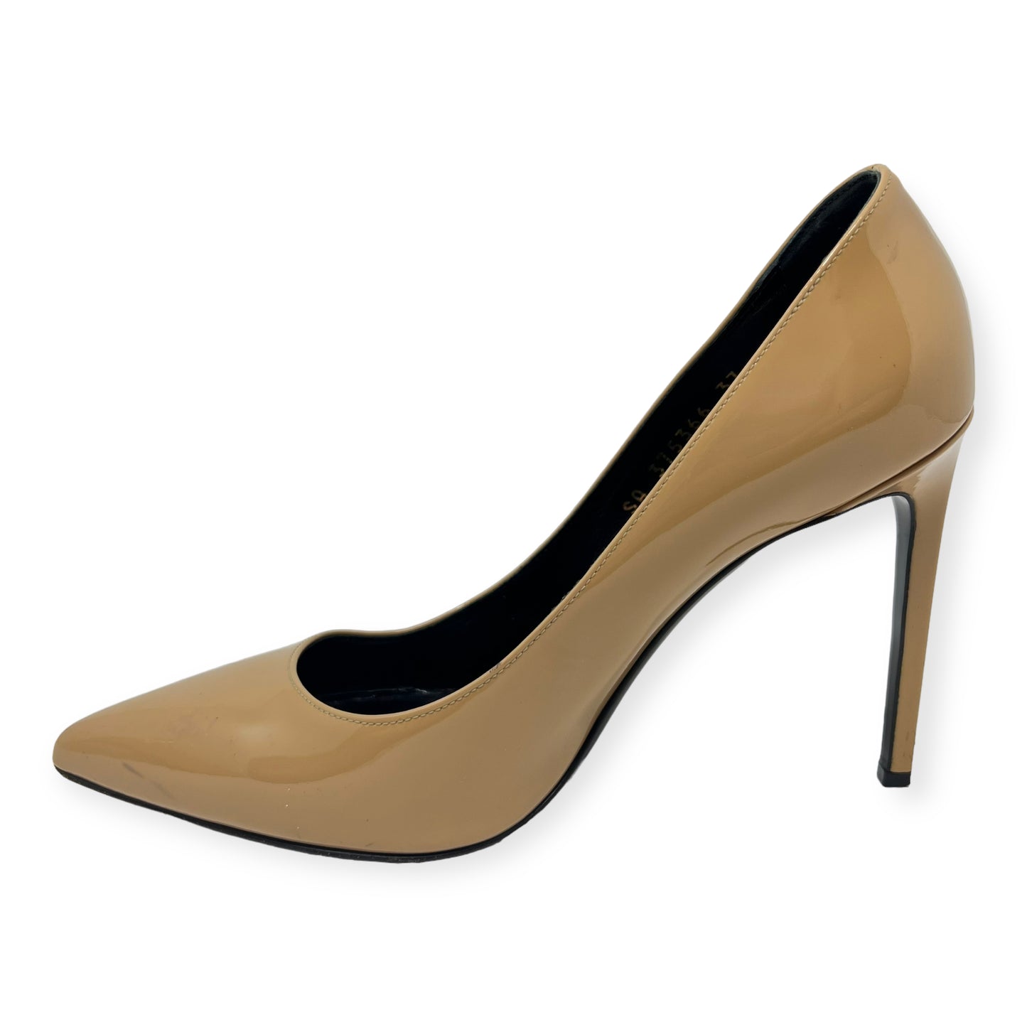 Saint Laurent Beige Patent Leather Pointed Toe Pumps