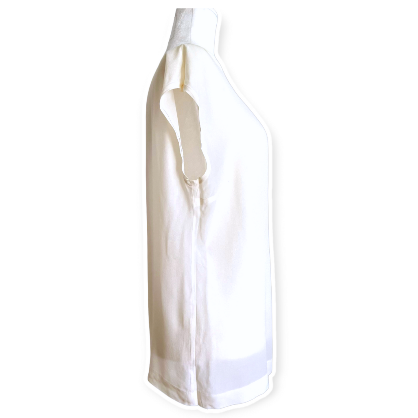 Dolce & Gabbana Off White Silk Sleeveless Blouse