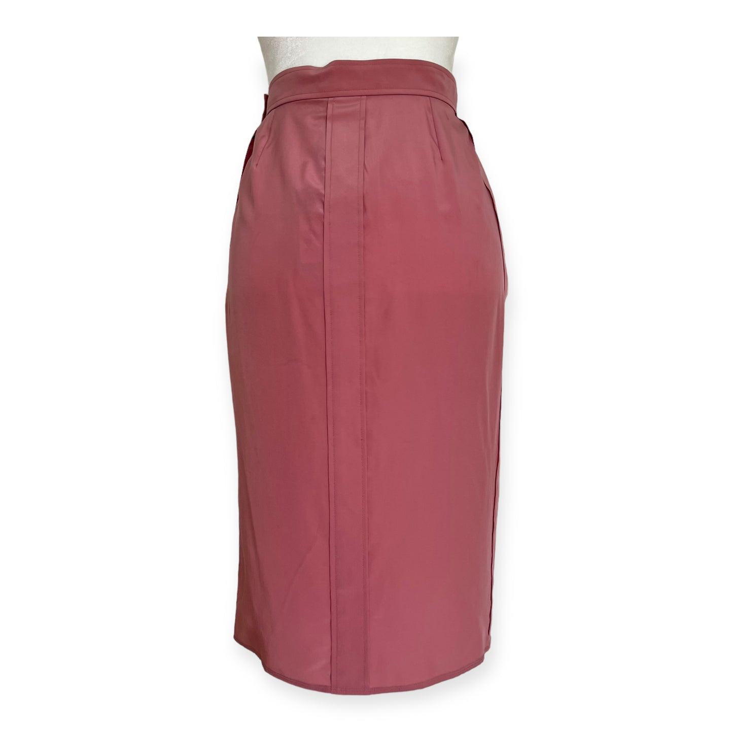 Yves Saint Laurent Pink Silk Pencil Skirt