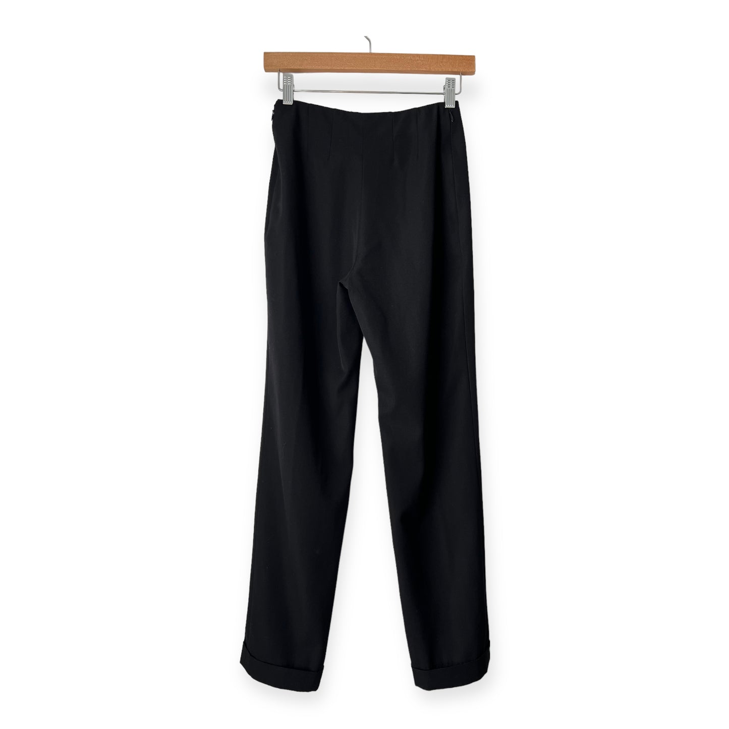 CHANEL Black Wool CC Logo Skinny Pants