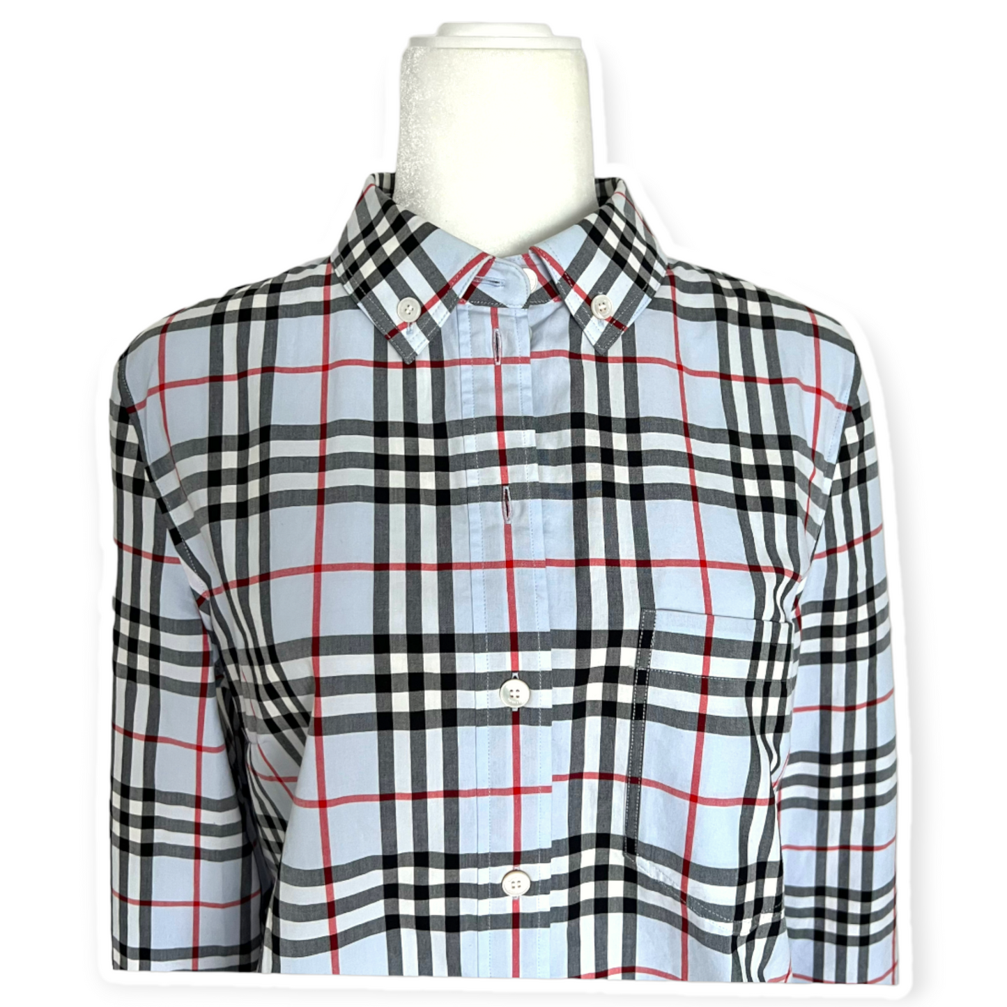 Burberry Vintage Check Blue Button Down Shirt