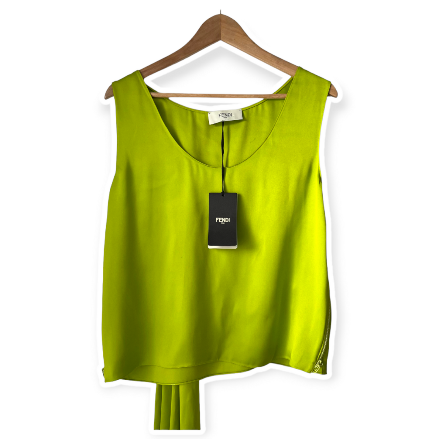 Fendi Acid Green Satin Top