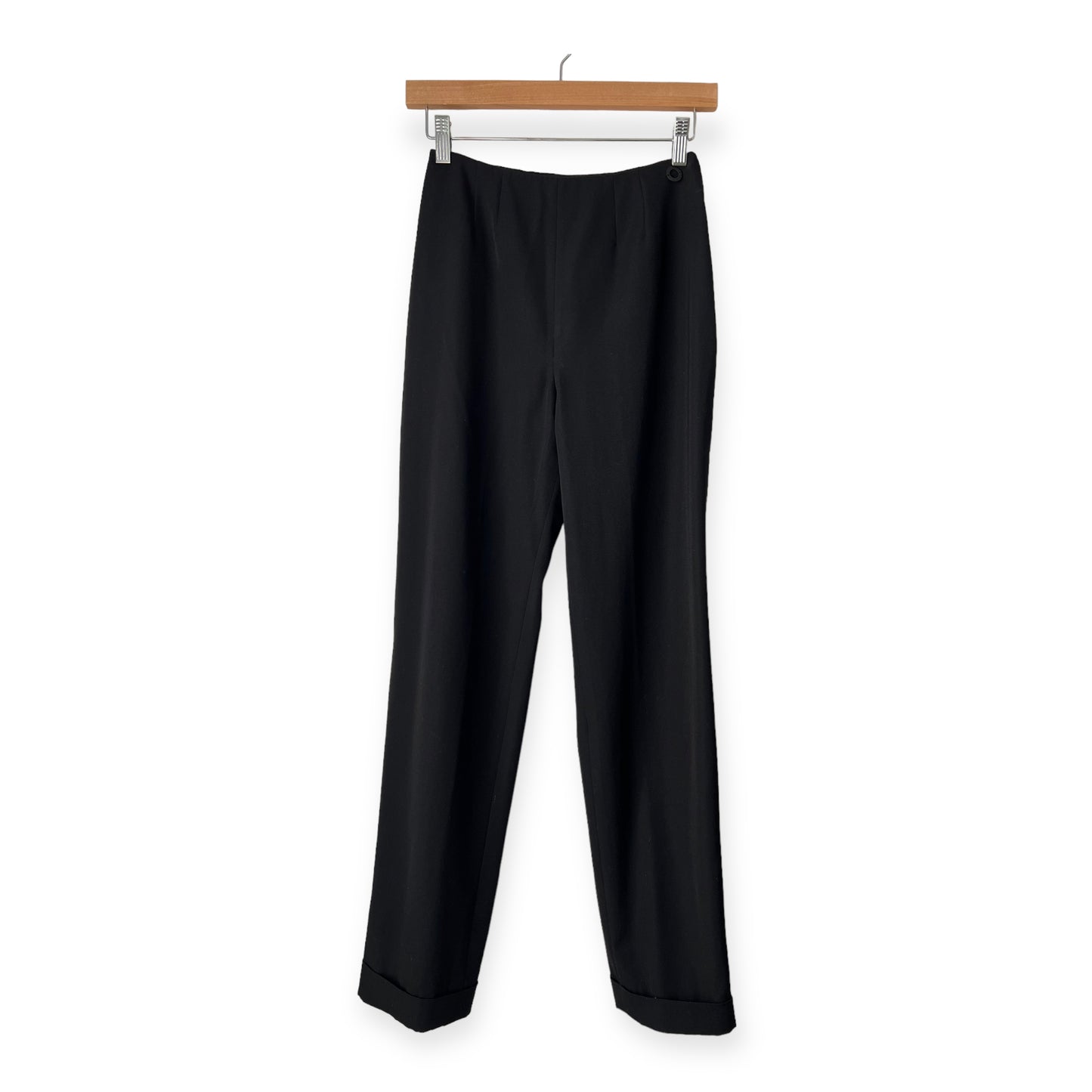 CHANEL Black Wool CC Logo Skinny Pants