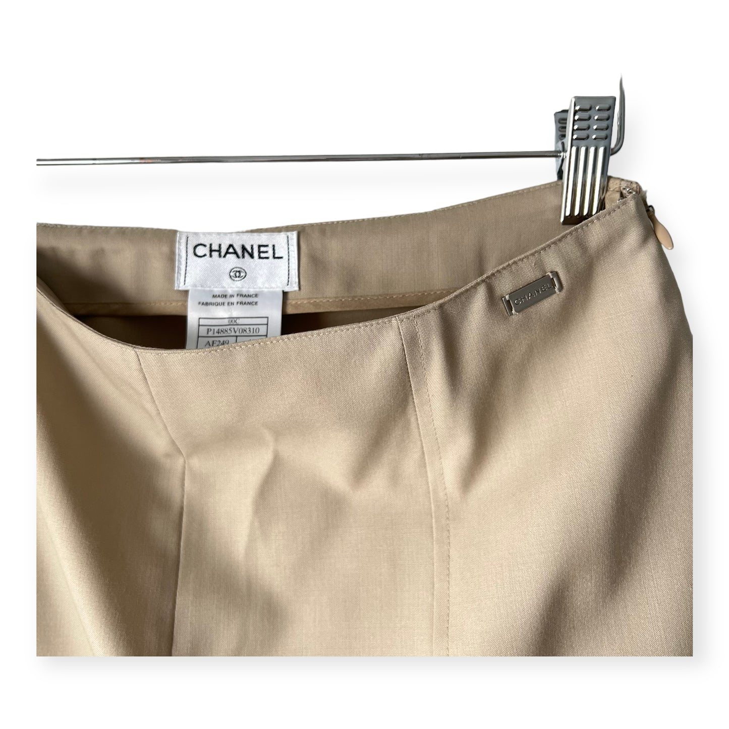 Chanel Beige Tan High Waist Pants