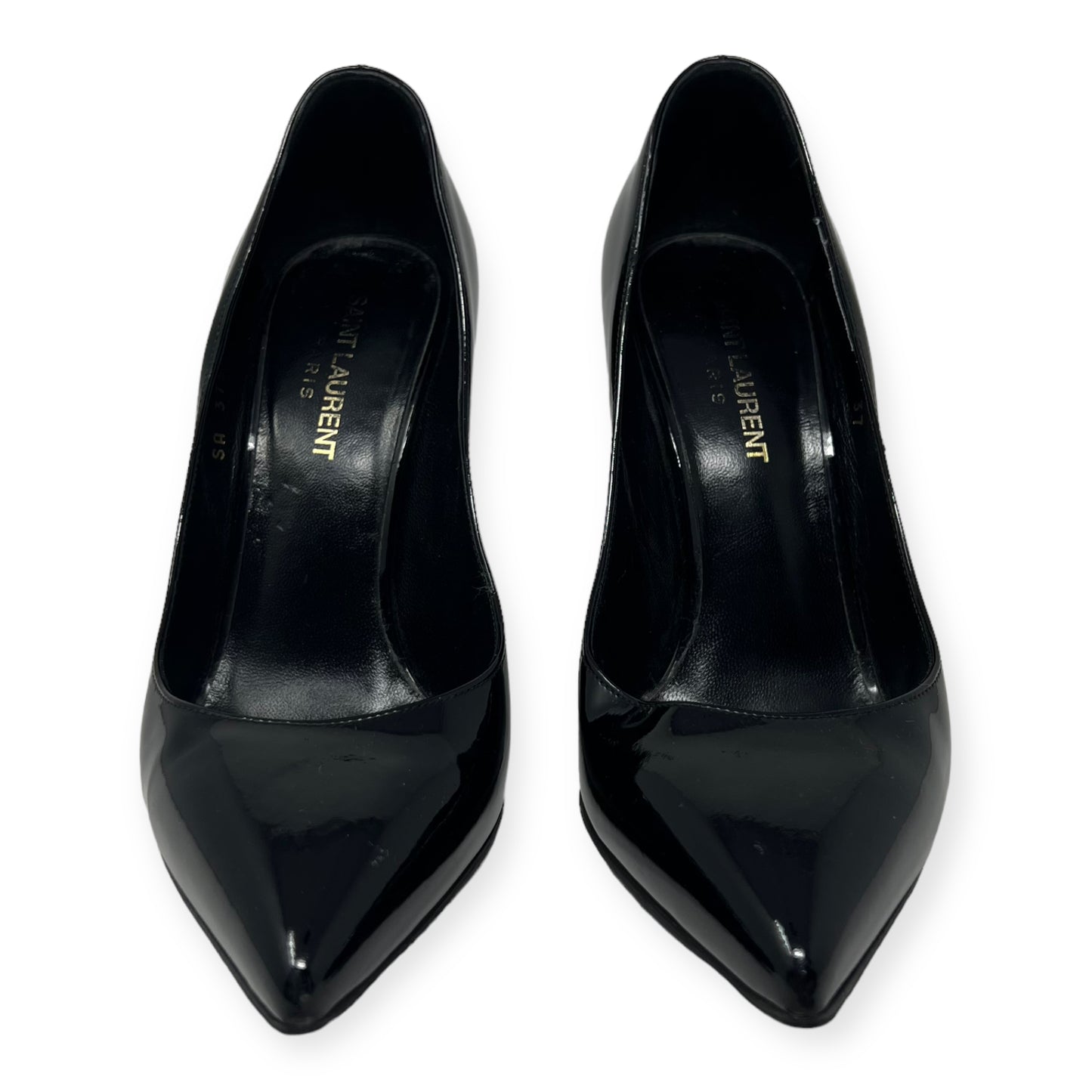 Saint Laurent Black Patent Leather Pointed Toe Pumps