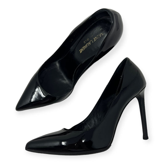 Saint Laurent Black Patent Leather Pointed Toe Pumps