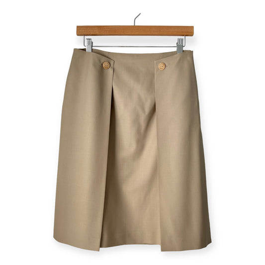 Chanel Beige High Waisted Above Knee A-Line Skirt
