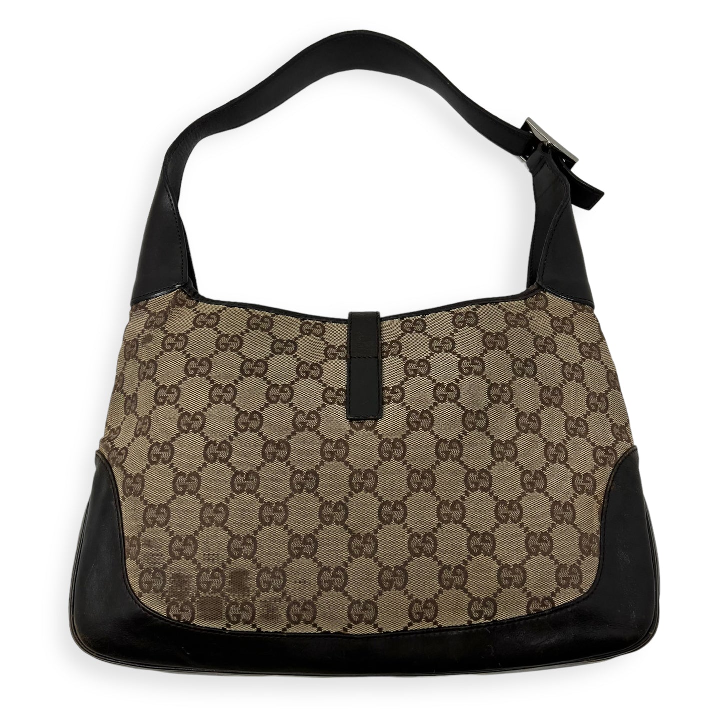 Gucci Monogram Jackie-O Dark Brown Hobo Shoulder Bag