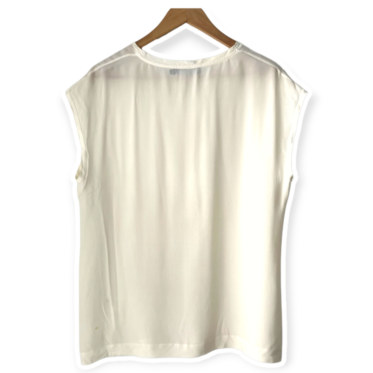 Dolce & Gabbana Off White Silk Sleeveless Blouse