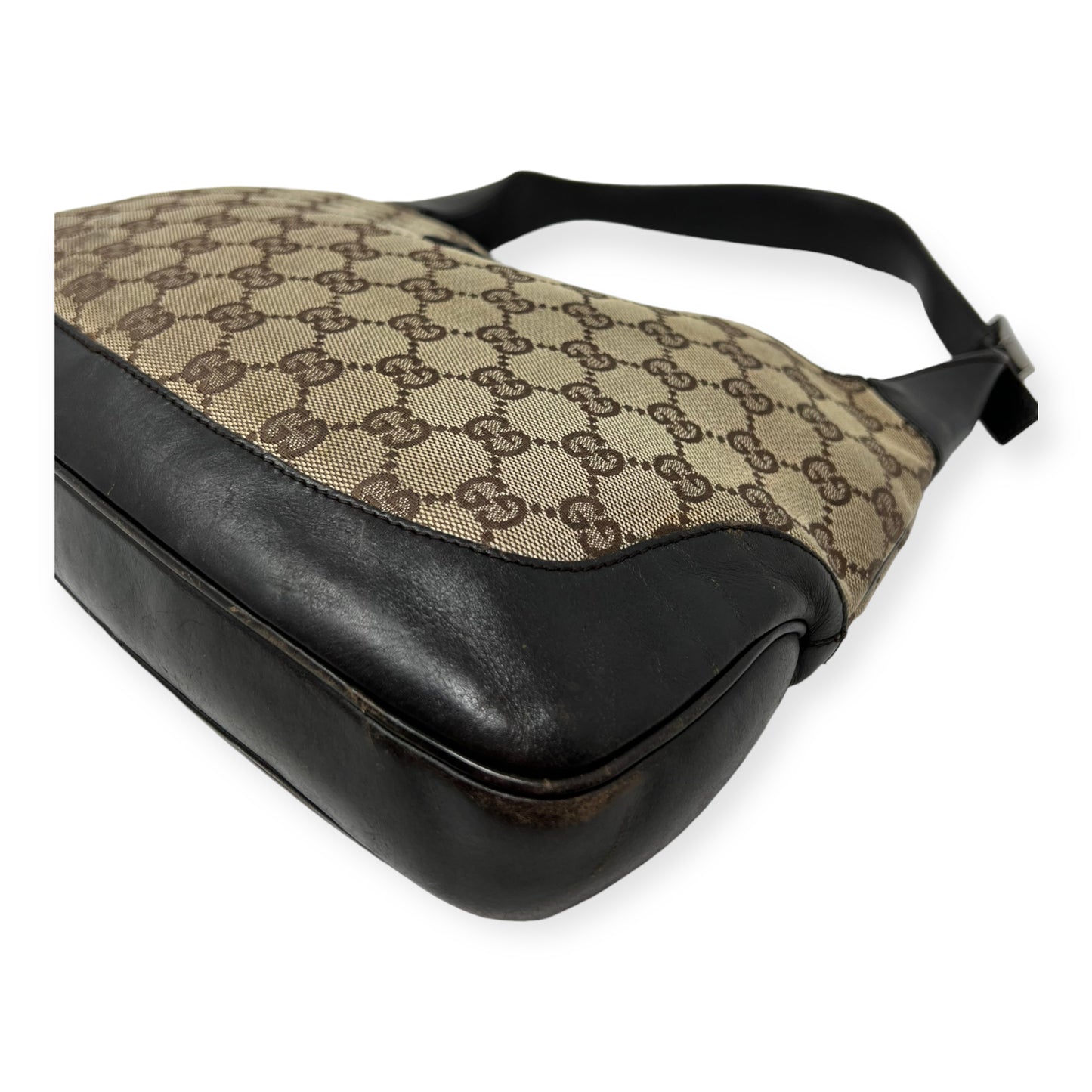 Gucci Monogram Jackie-O Dark Brown Hobo Shoulder Bag