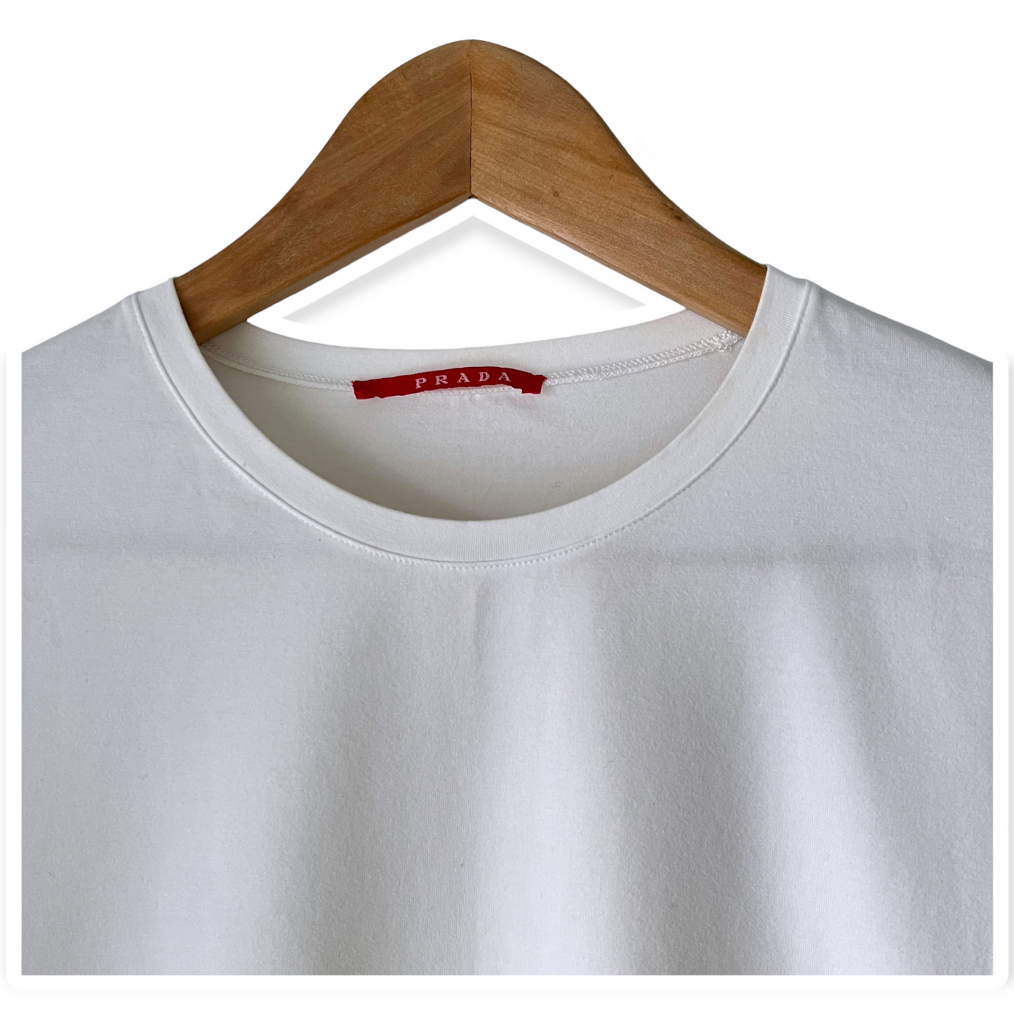 Prada White Logo Jersey Long Sleeve T-Shirt