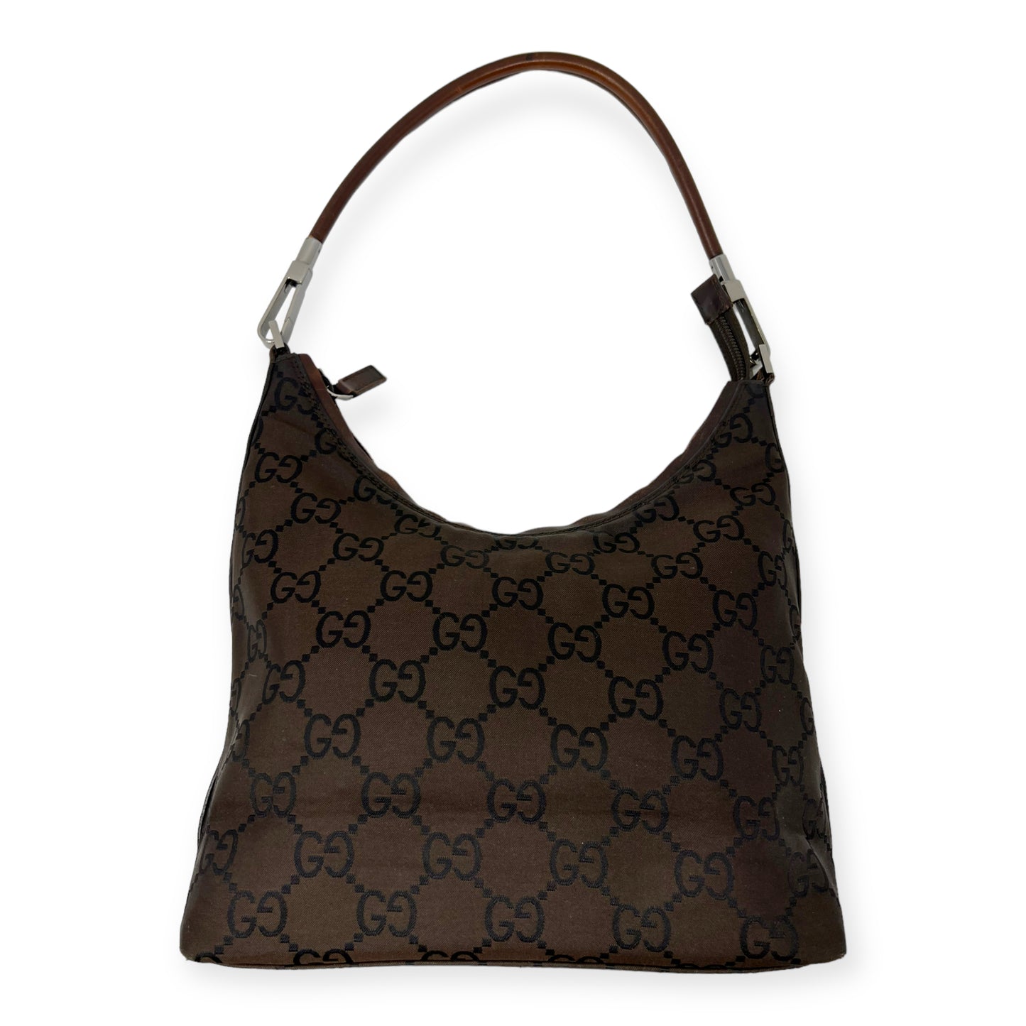 Gucci Brown Monogram GG Logo Shoulder Bag