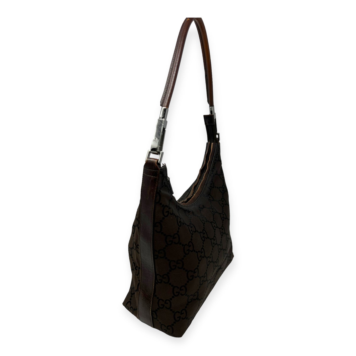 Gucci Brown Monogram GG Logo Shoulder Bag