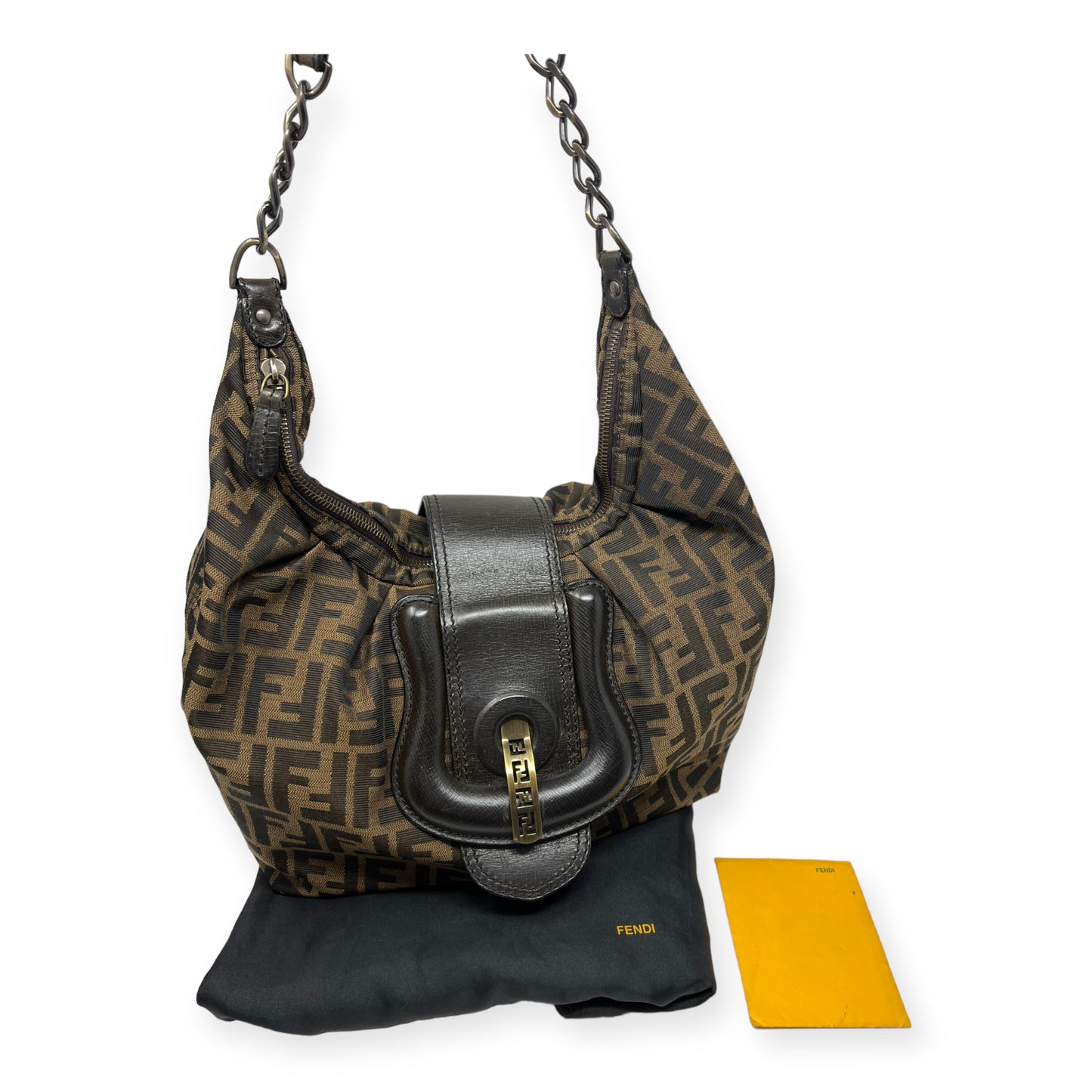 Fendi Brown Zucca Baguette Shoulder Bag