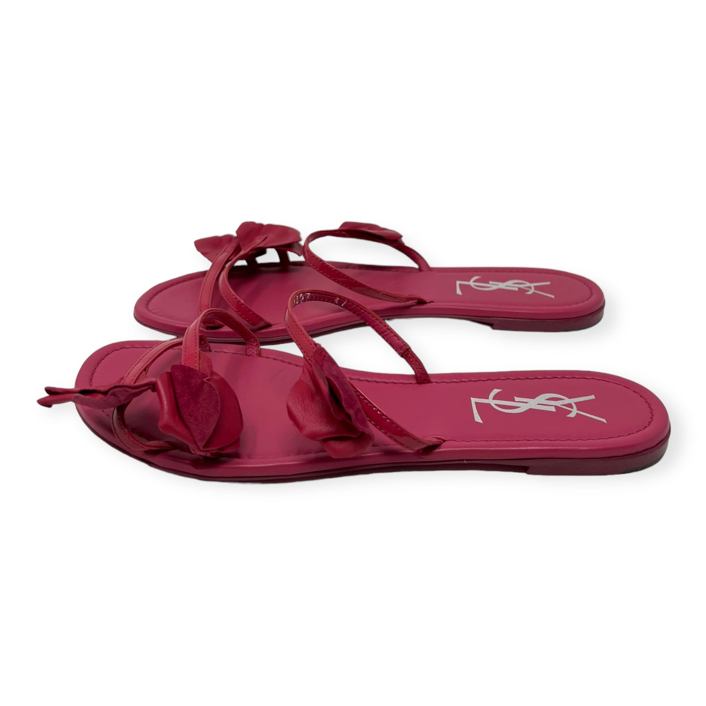 Yves Saint Laurent Fuchsia Pink Rose Petal Strappy Sandals